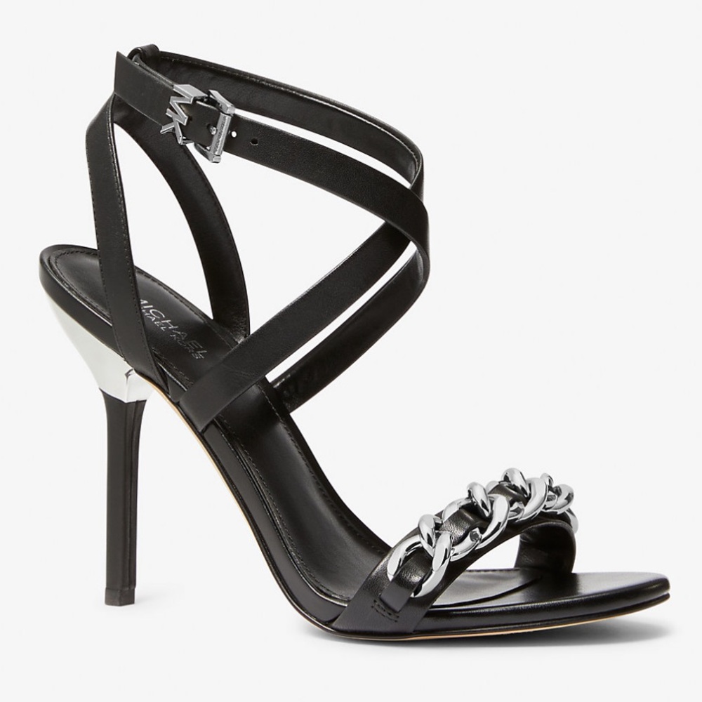 Michael Kors ASHA Embellished Leather Sandal New